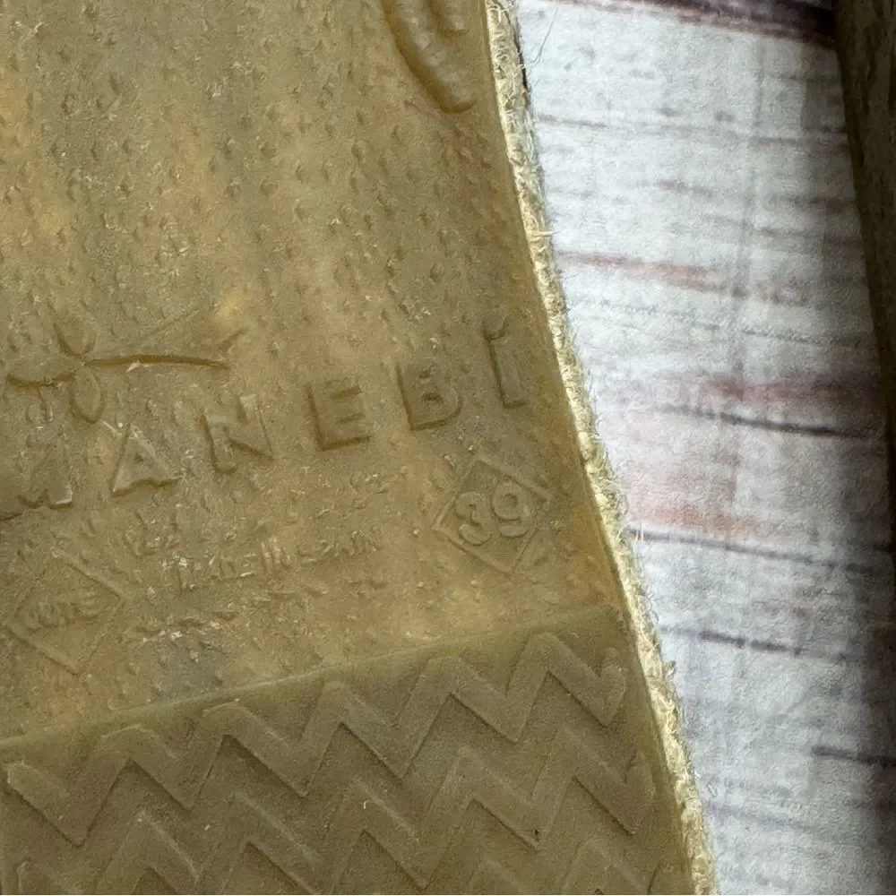 Manebi Striped Platform Striped Double Sole Espadrille Shoes Size 39 = US 9
